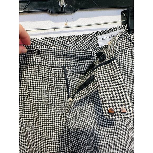 OFFICINE GÉNÉRALE Black White Houndstooth 100% Wool Celeste Pants size 42 - Picture 5 of 15